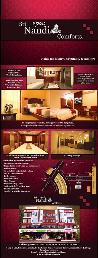 Sri Nandi Comforts Hotell Bangalore Eksteriør bilde